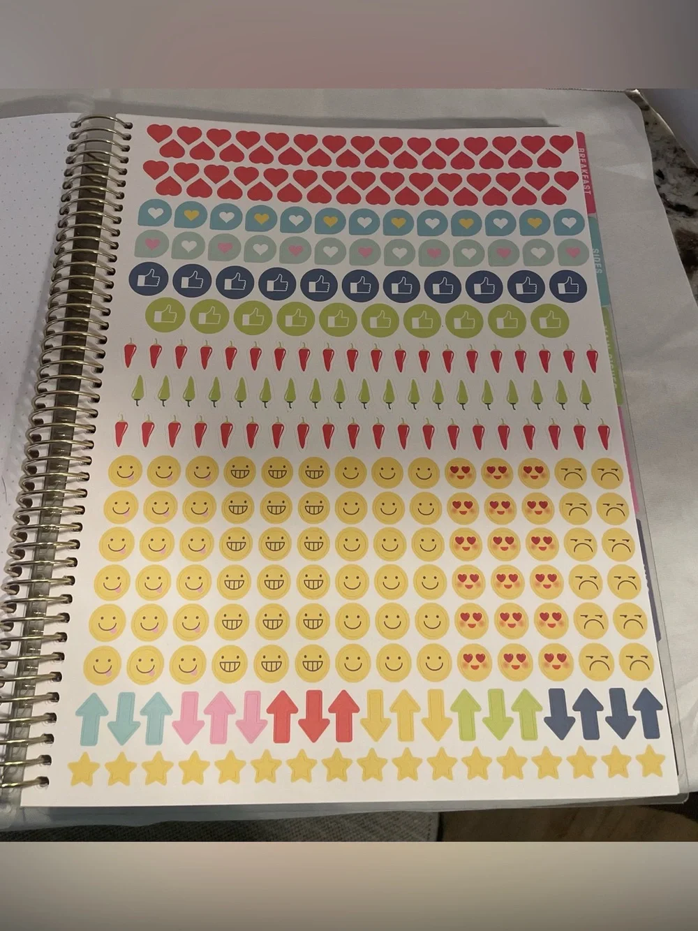 “Let’s Cook” recipe binder, spiral kitchen planner w/stickers & tabbed sections